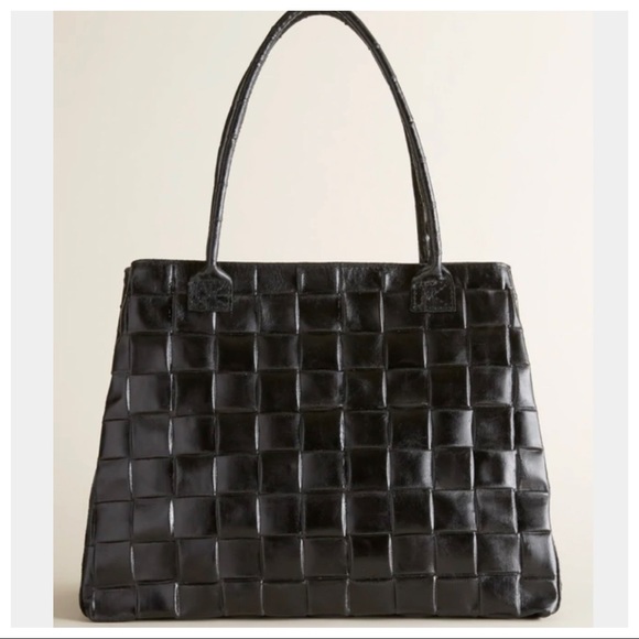 Made in Italy Woven Leather Fabulous design Tote Bag - Picture 2 of 5